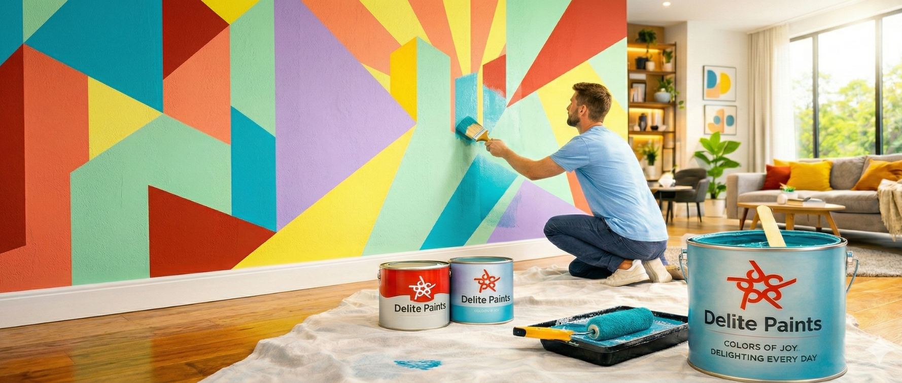 Delite Paints colorful wall painting